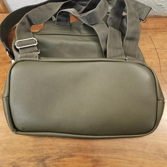 Rae Dunn Greem Leather Travel Bag Backpack Multiple Straps 
